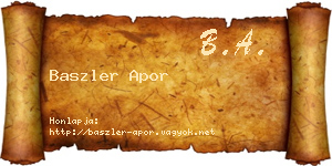 Baszler Apor névjegykártya